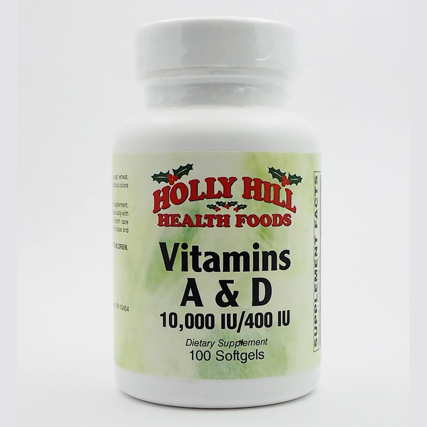Holly Hill Health Foods, Vitamins A & D, 100 Softgels