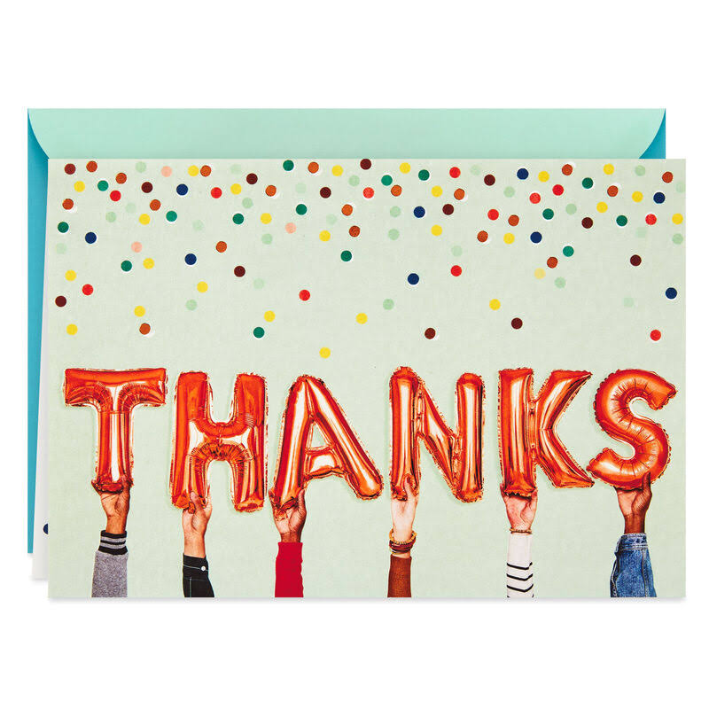 Thanks for The Helping Hand Balloons Thank-You Card