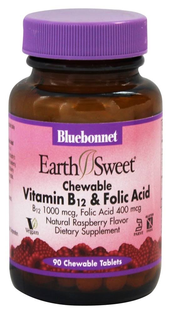 Bluebonnet Nutrition Earthsweet Chewable Vitamin B 12 and Folic Acid Dietary Supplement - 90ct