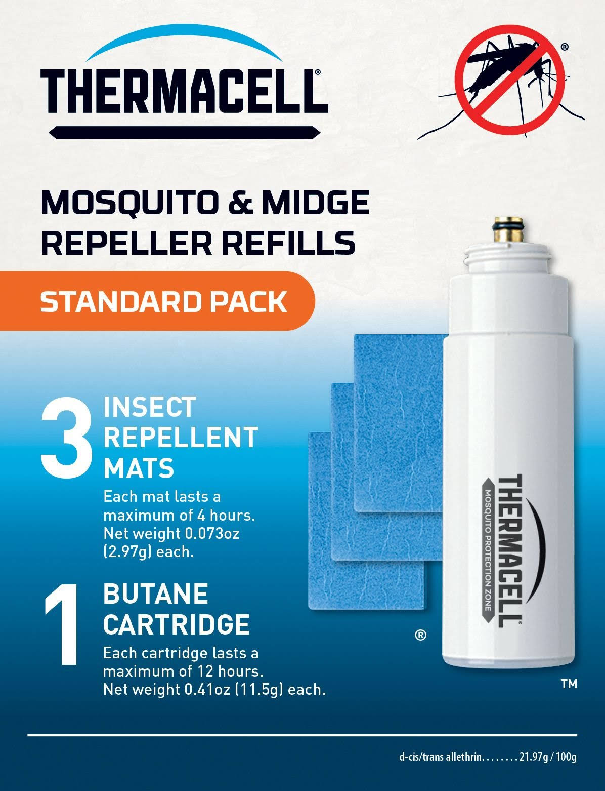 Thermacell Standard Backpacker Mosquito&Midge Repellent Mat Refills 6 Mats 
