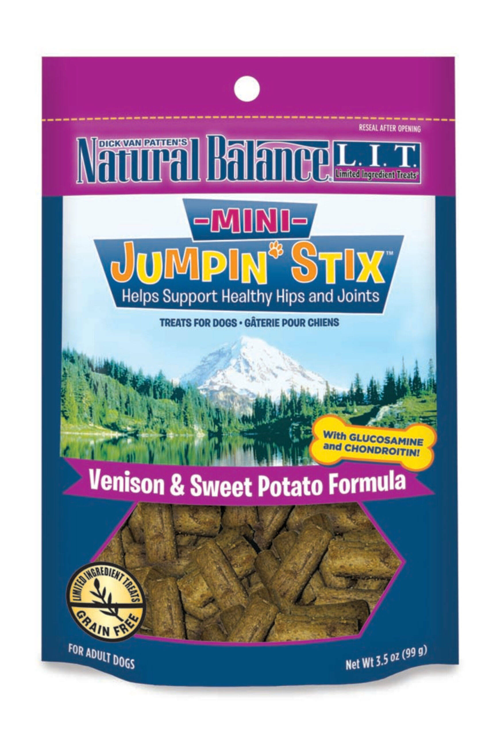 Natural Balance LIT Limited Ingredient Treats Mini Jumpin Stix Dog Treats - Venison and Sweet Potato, 3.5oz