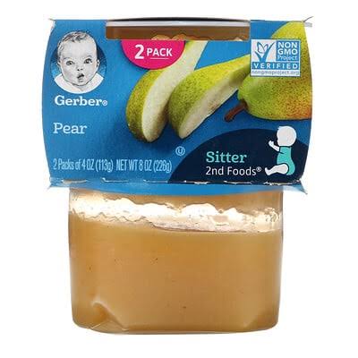 Gerber 2nd Foods Baby Food Sitter - Pears, 2 Pack, 113g