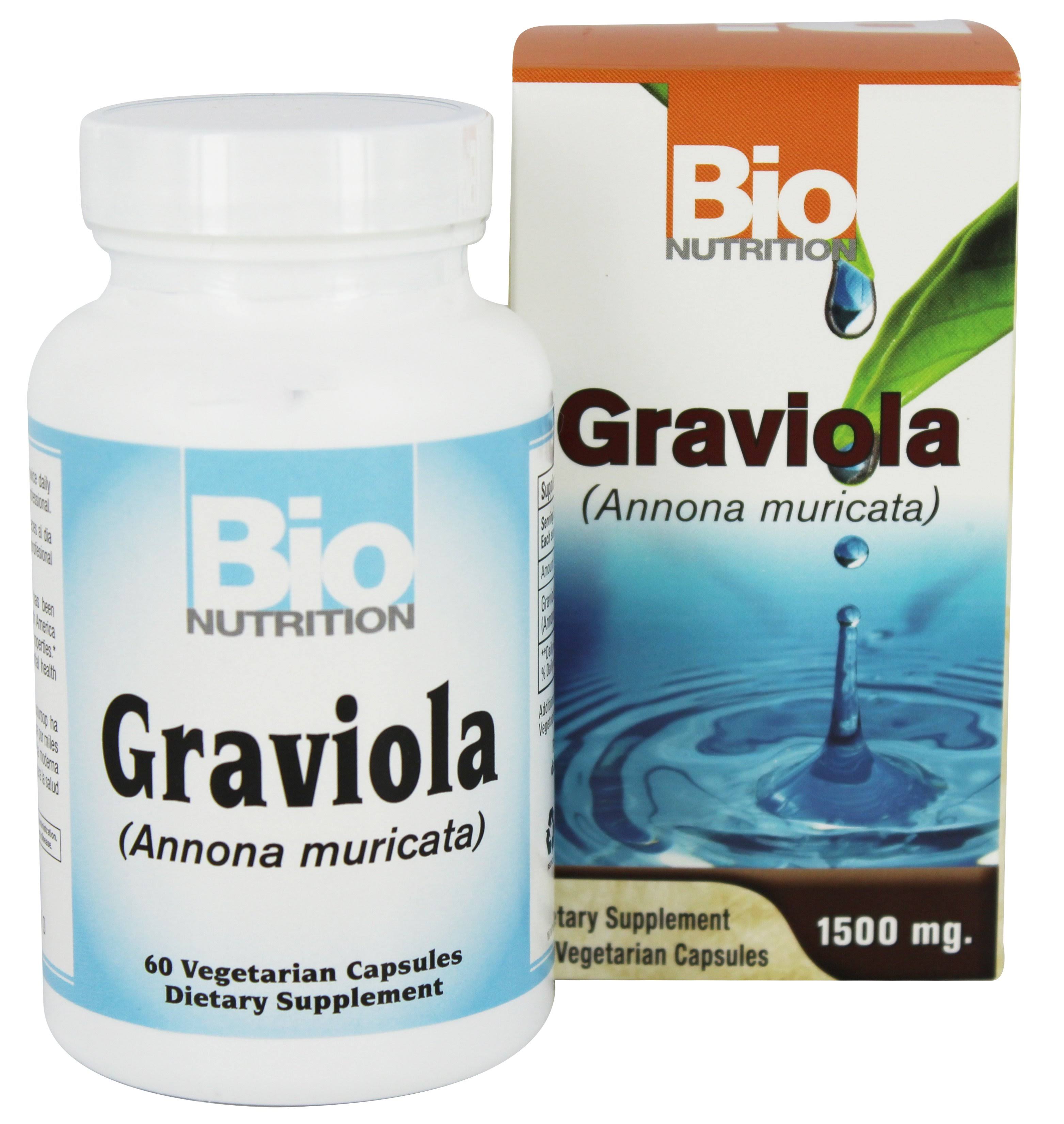 Bio Nutrition Graviola 1500mg Dietary Supplement - 60 Capsules