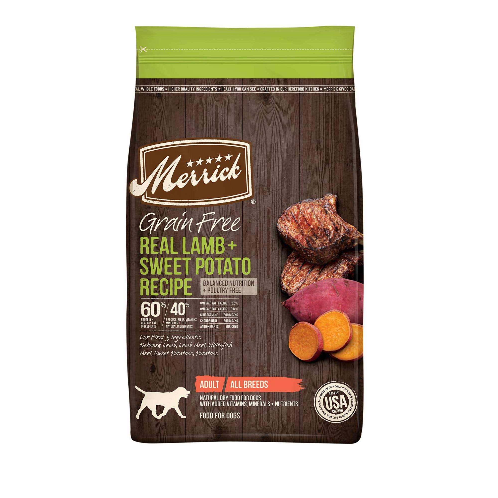 Merrick Grain Free Real Lamb and Sweet Potato Recipe Dry Dog Food - 22 Lbs