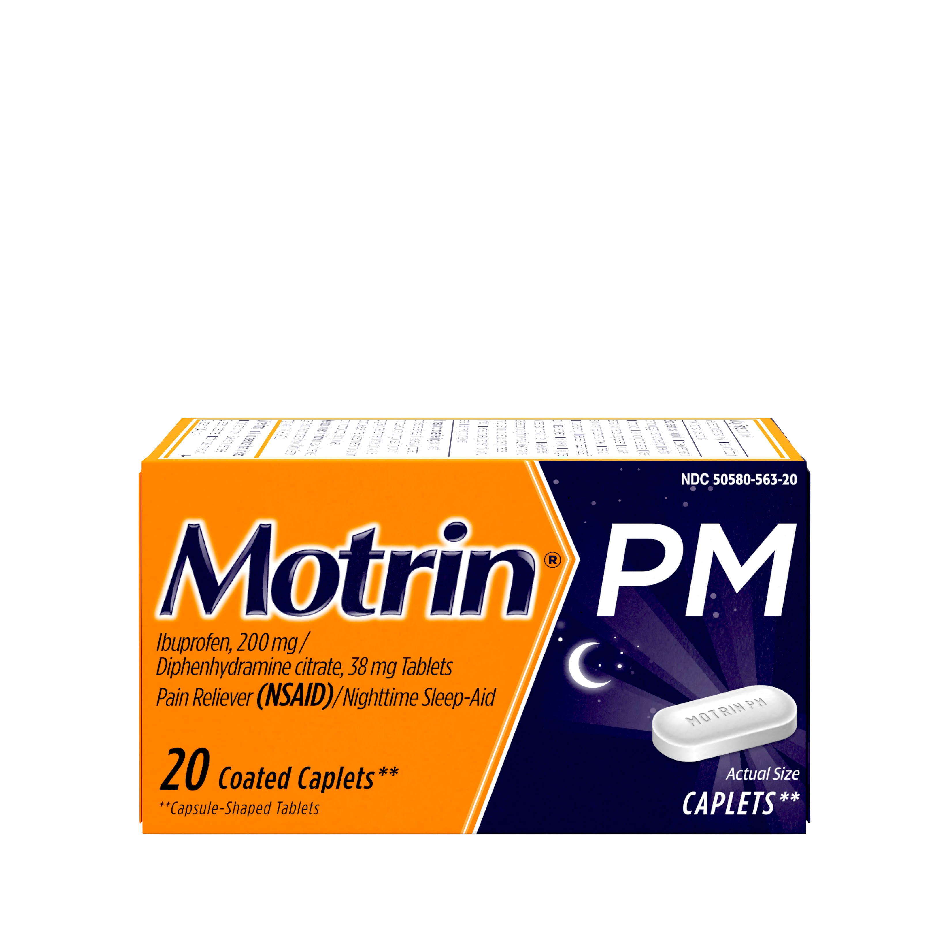 Motrin PM Pain Reliever Nighttime Sleep-Aid - 20 Coated Caplets