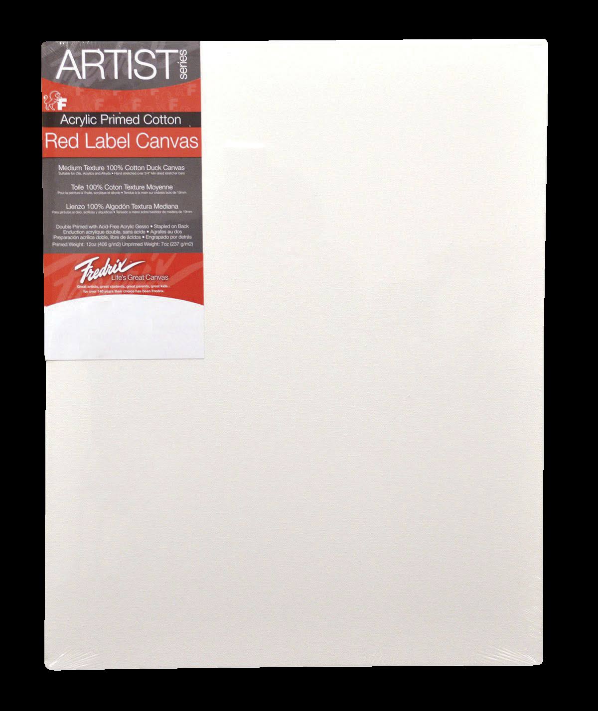 Fredrix Red Label Stretched Cotton Canvas - 12"x16", White