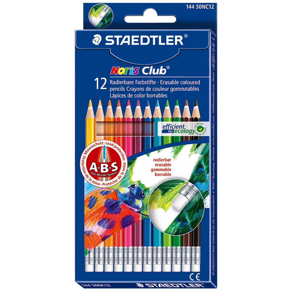 Staedtler Noris Club Erasable Colour Pencils - 12pk