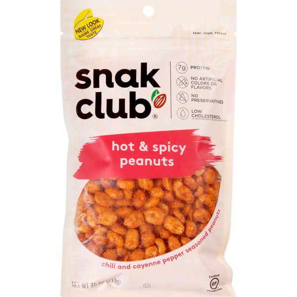 Snak Club Hot and Spicy Peanuts - 7.5oz