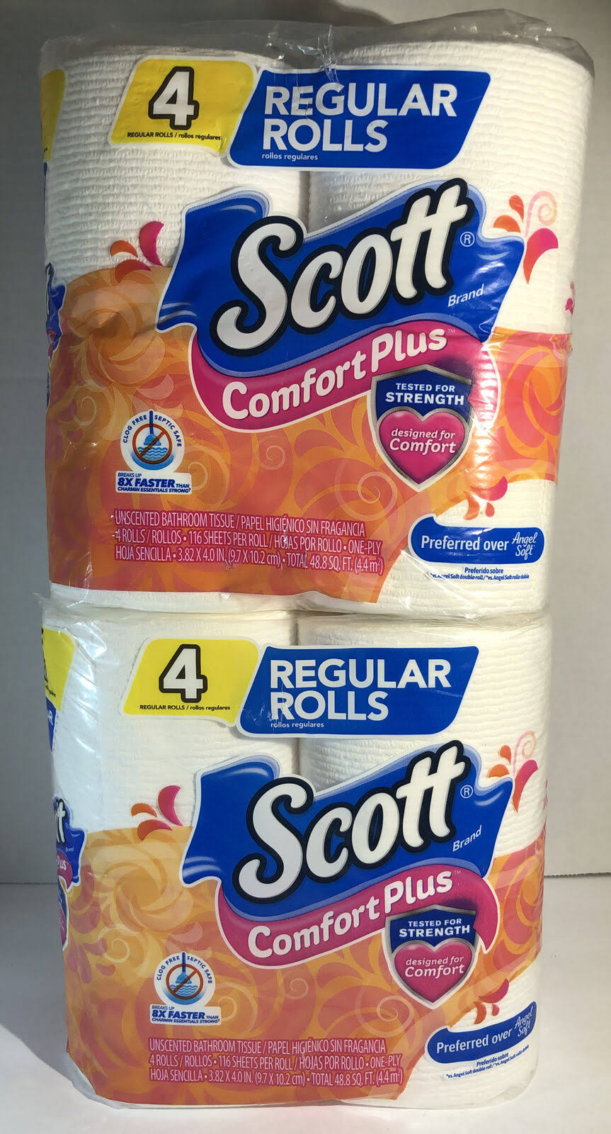 Ships Same Bus Day Scott ComfortPlus Toilet Paper, 8 Rolls, Bath Tissue White