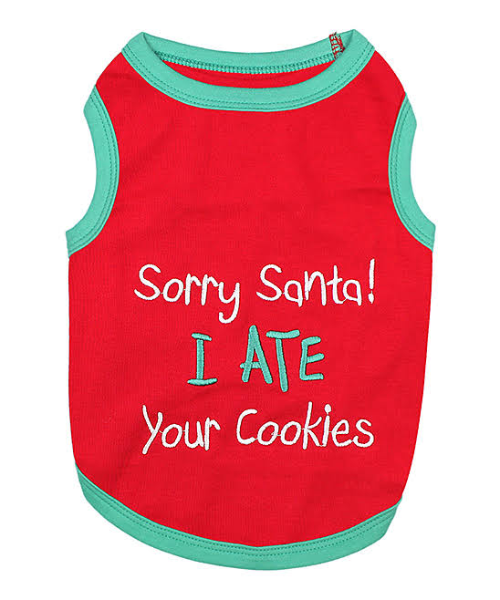 Parisian Pet Sorry Santa I Ate Your Cookies Dog T Shirt - XX-Small