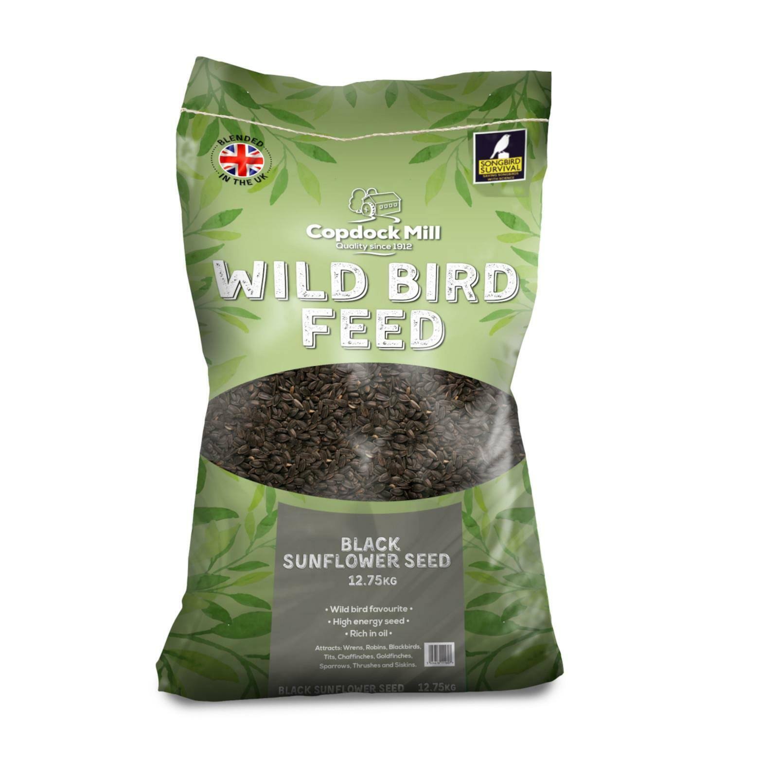 Copdock Mill Wild Bird Black Sunflower Seeds 12.75kg