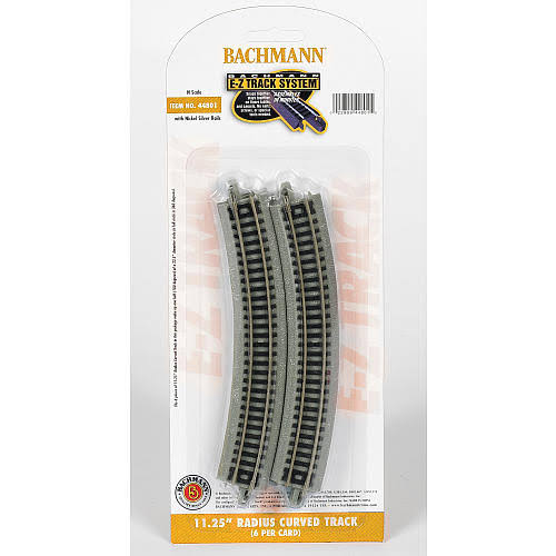 Bachmann Trains 11.25 inch Radius Curved Track (6/Card) - N Scale
