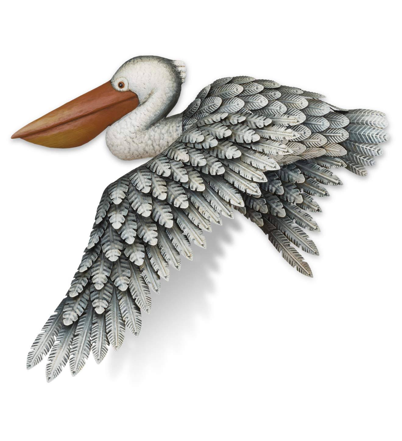 Regal Art & Gift Metal Pelican Wall Decor, White and Gray