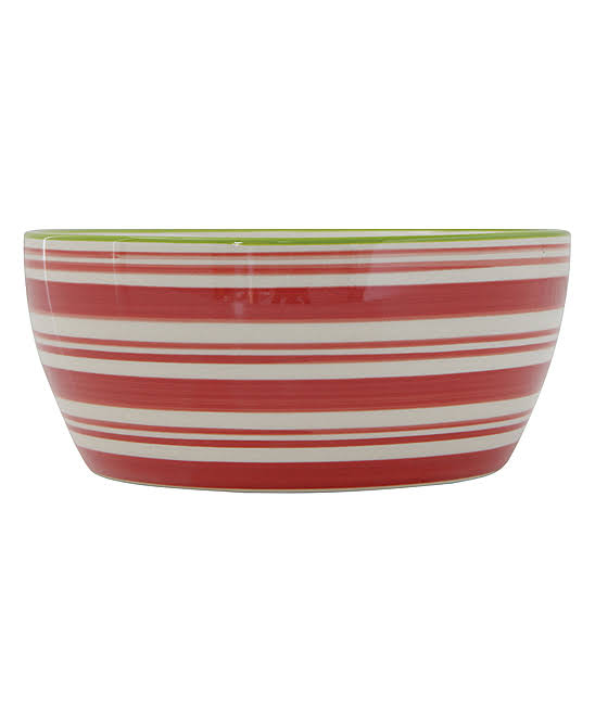 Creative Co-Op Bowl Red & White Stripe Bowl One-Size