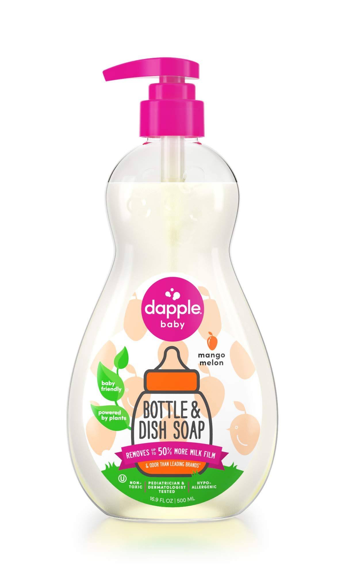 Dapple Pure & Clean Baby Bottle & Dish Liquid, Mango & Melon - 16.9 oz bottle