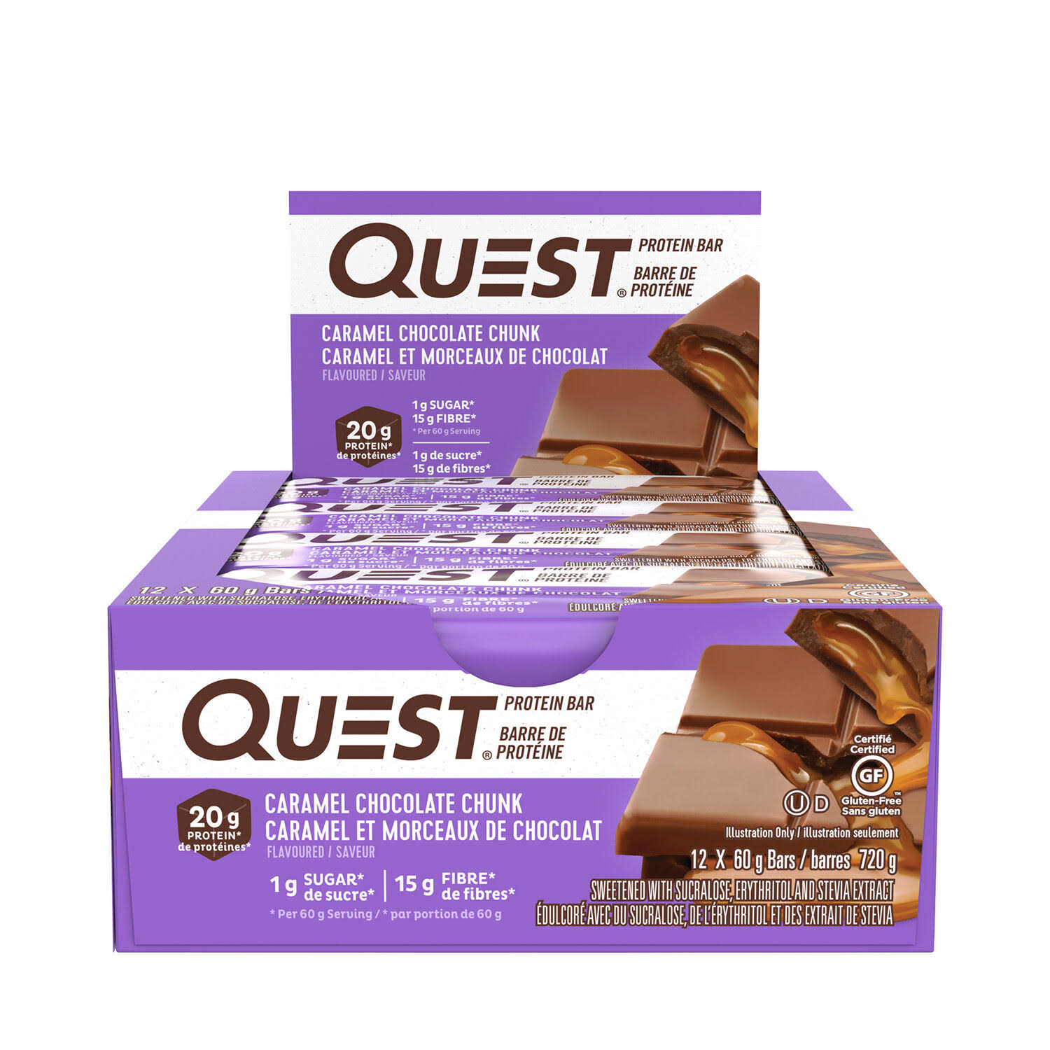 Quest Nutrition Protein Bar Caramel Chocolate Chunk Case