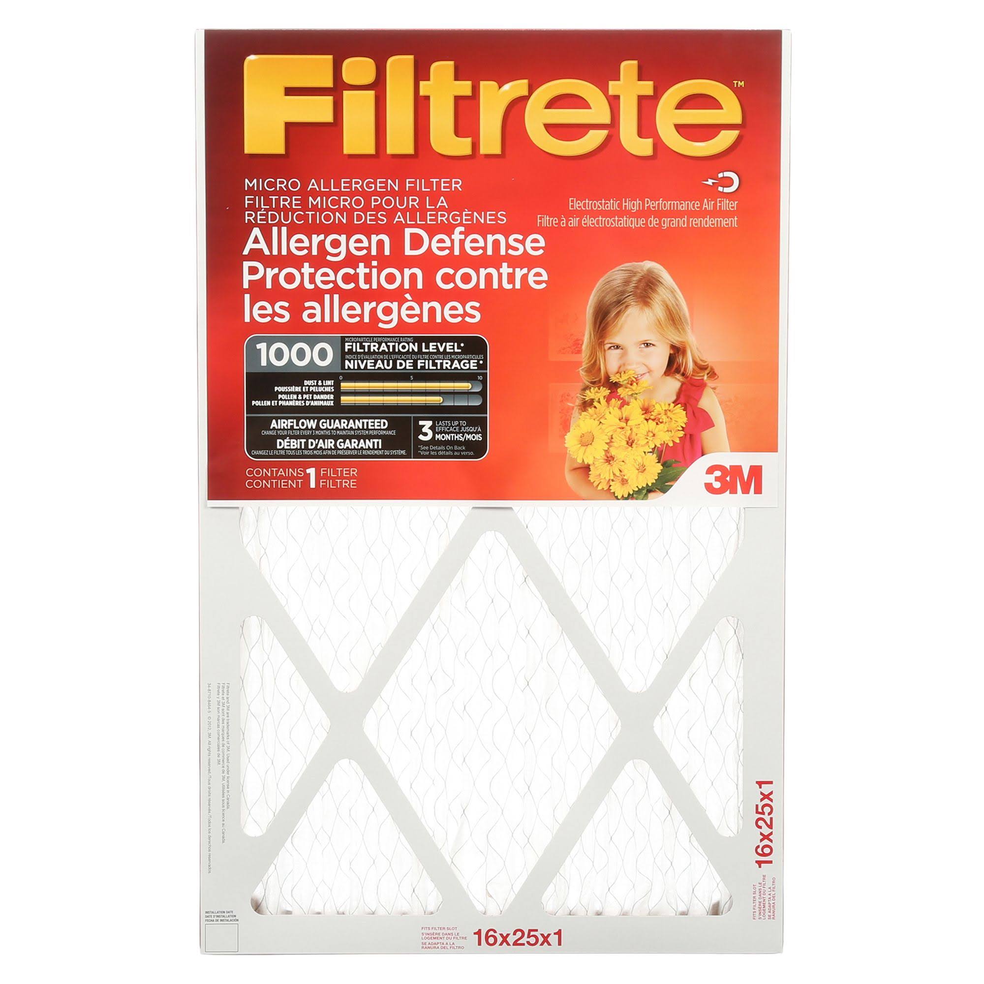 Filtrete Micro Allergen Air Filter - 16x25x1''