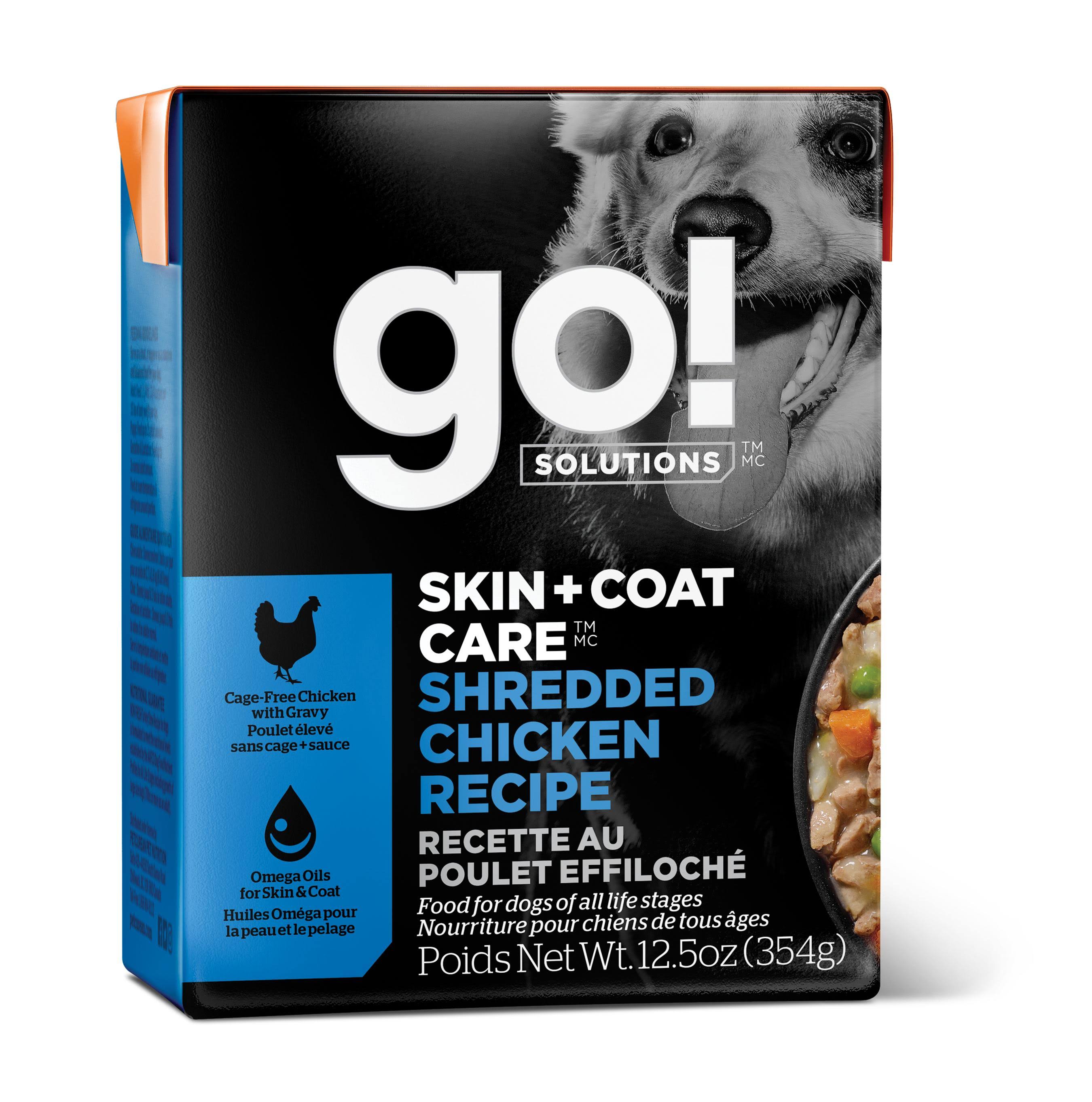 Go! Solutions Skin + Coat Care Shredded Chicken Wet Dog Food, 12.5-oz