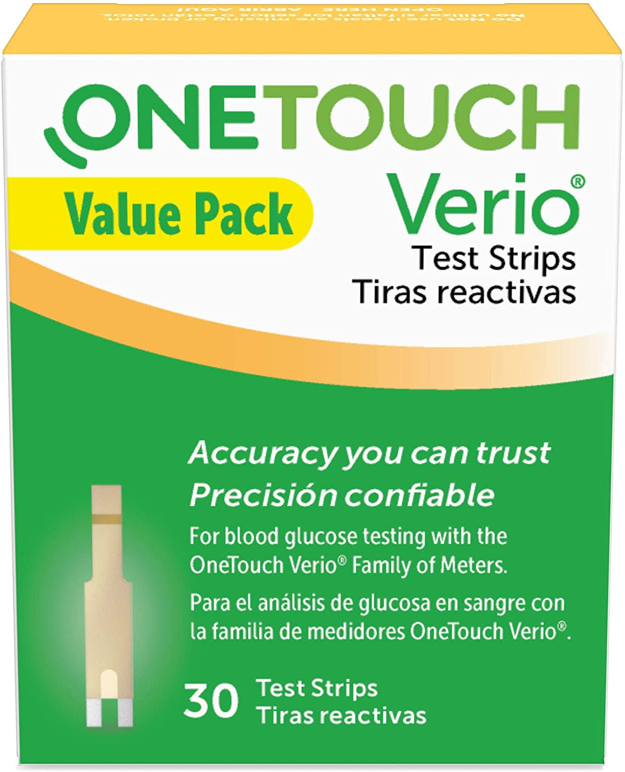 One Touch Verio Test Strips, Value Pack - 30 test strips