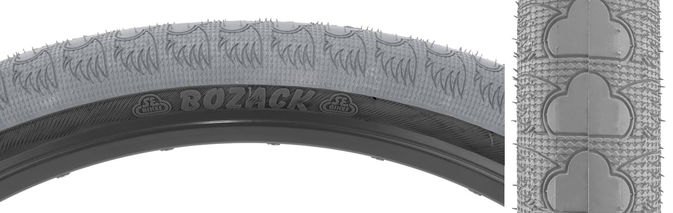 SE Bikes Bozack BMX Cruiser Tire 24x2.4 Grey Black Wire Bead 27TPI MPC 24