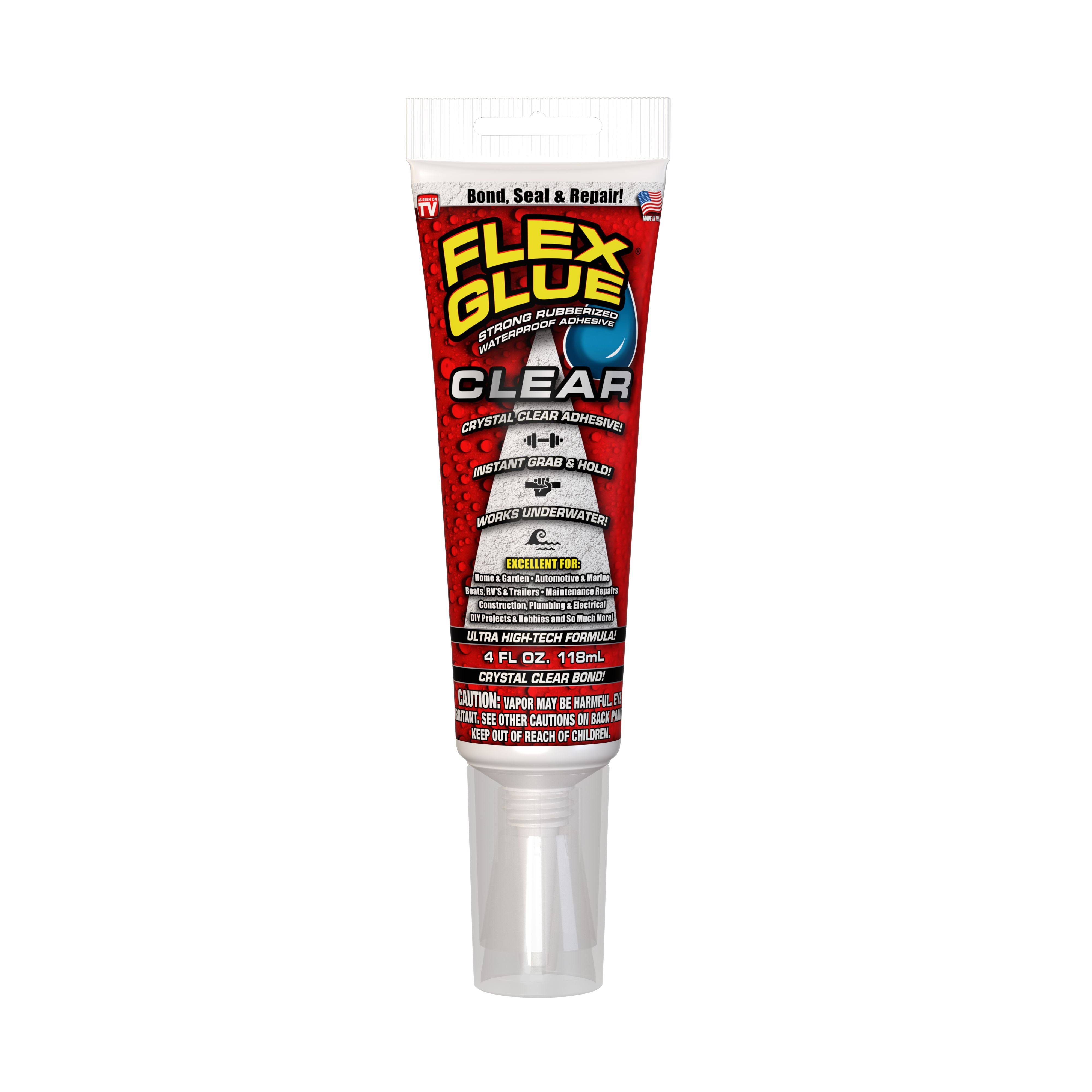 Flex Glue Clear 4 Oz - Super Strong Transparent Waterproof Adhesive