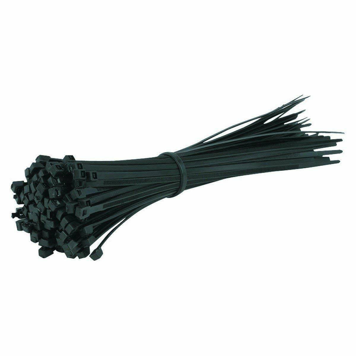 Black Cable Ties - 200mm x 3mm - Pack of 100