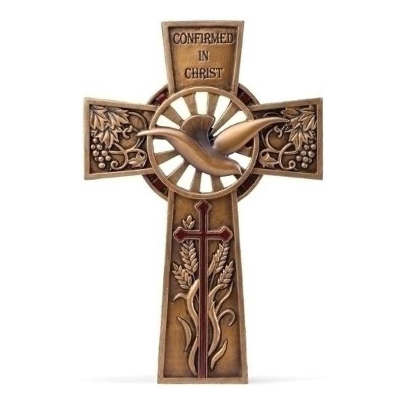 Joseph Studio Confirmed in Christ Confirmation Wall Cross - Bronze Finish, 7.75"