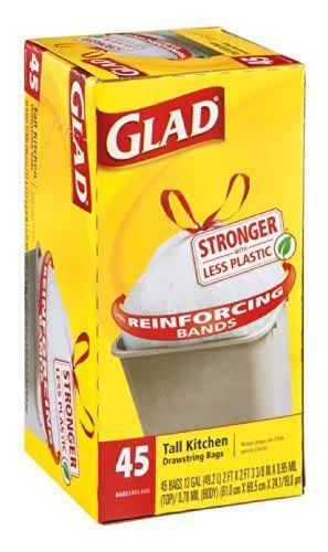Glad Tall Kitchen Trash Bags - 13gal, x45