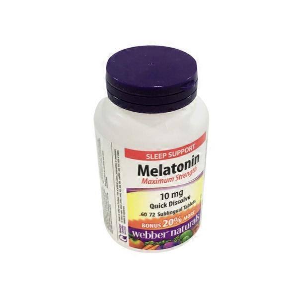 Webber Naturals Melatonin Maximum Strength Quick Dissolve, 10 Mg