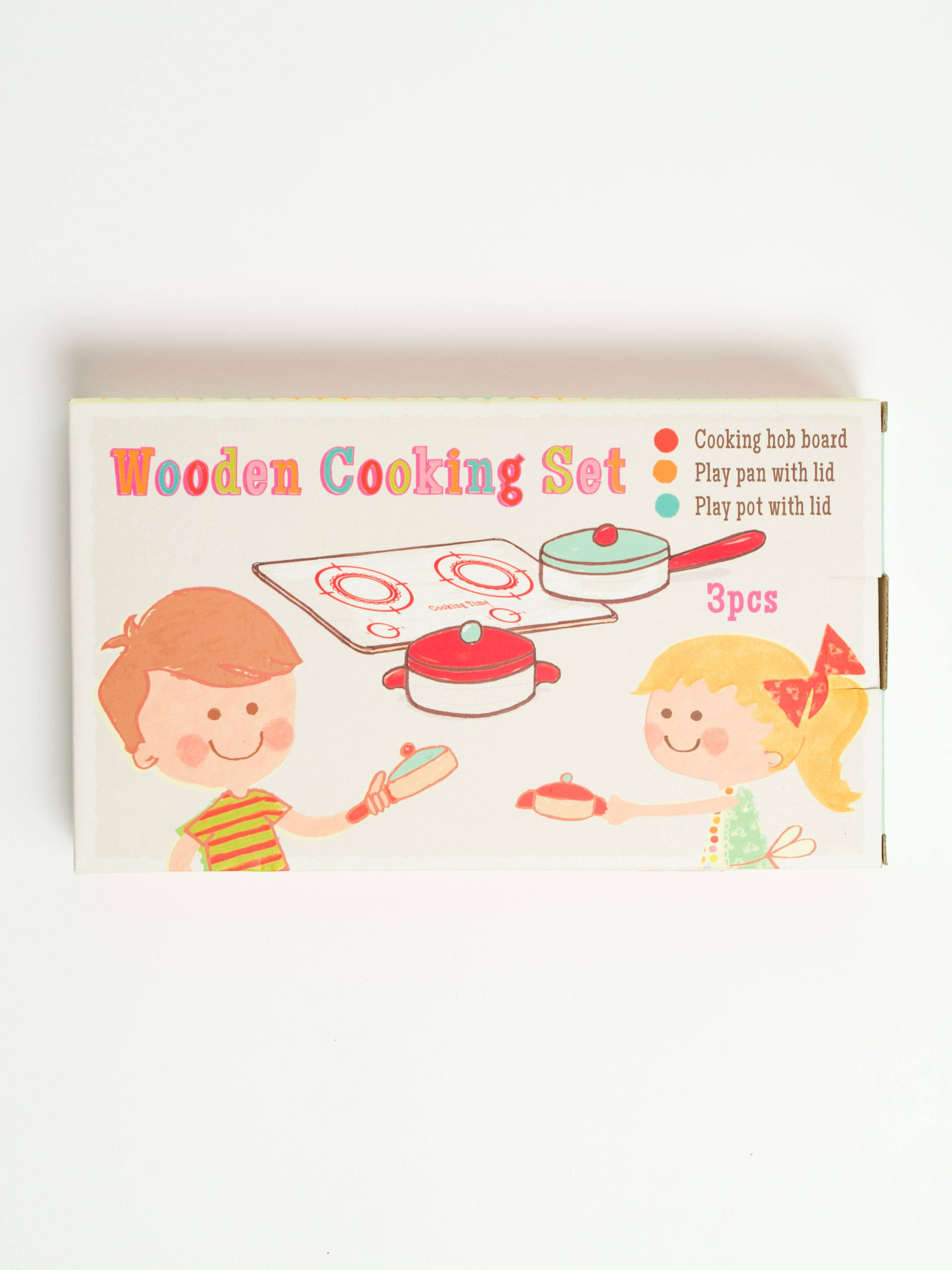 Rex London - Wooden Cooking Set Toy - Wood/White/Red