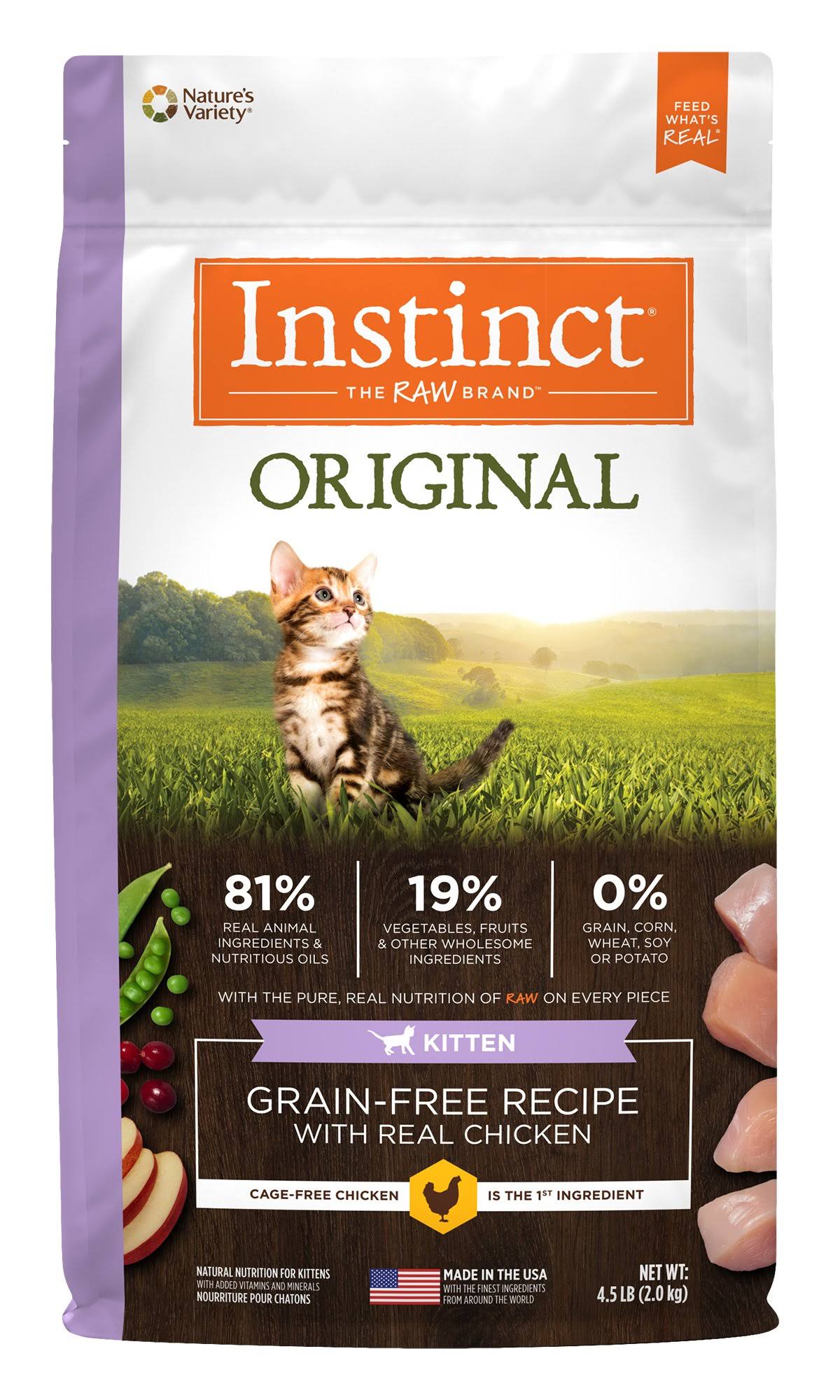 Instinct Original Kitten Grain Free Recipe with Real Chicken Natural Dry Cat Food, 4.5 lbs