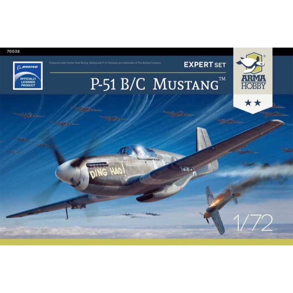 Arma Hobby 1/72 Scale P-51 B/C Mustang (Expert Set) Model Kit