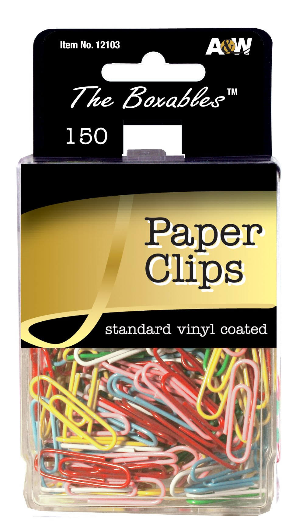 A&W Products Vinyl Coated Paper Clips - Assorted Colors