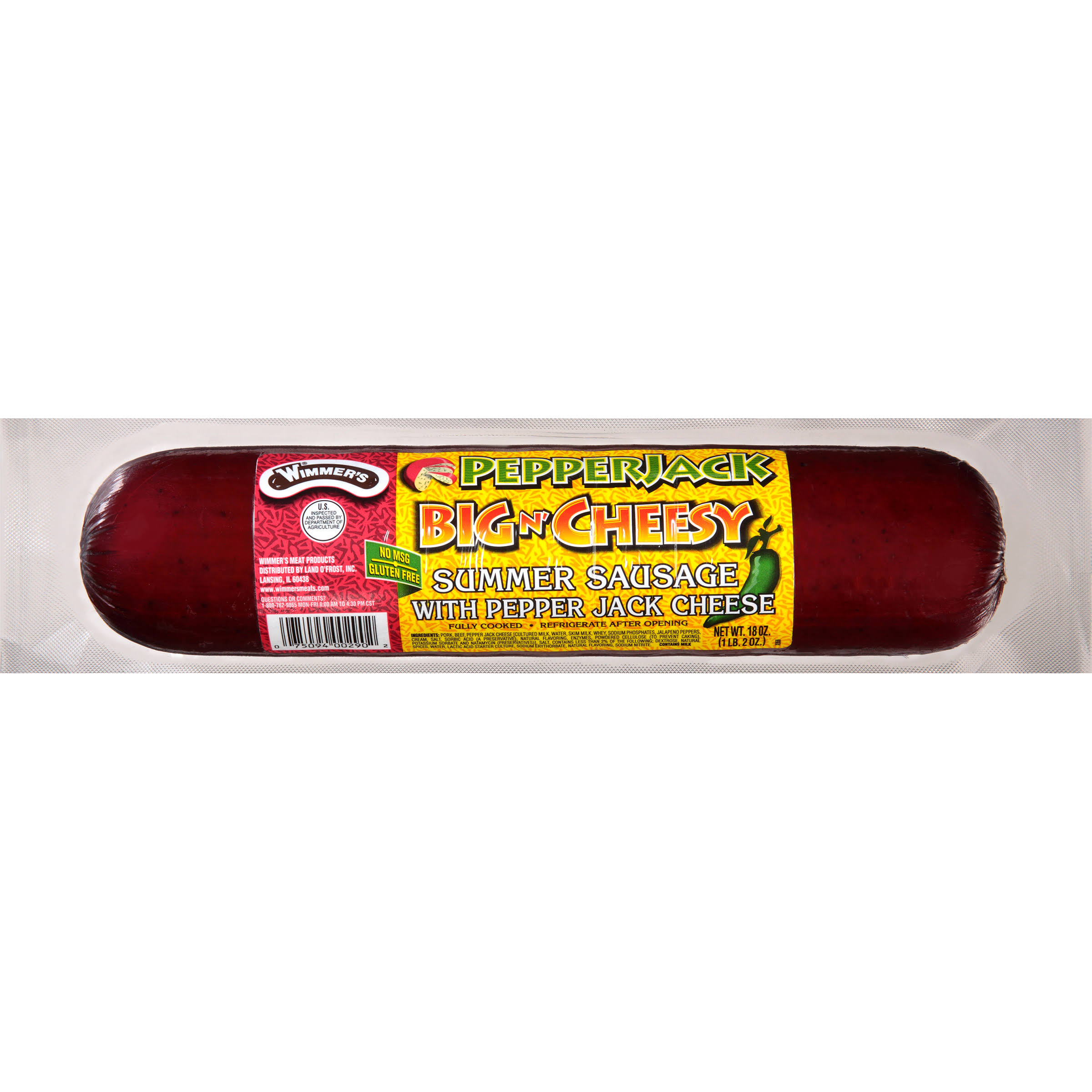Wimmer's Big N' Cheesy Summer Sausage with Pepper Jack Cheese