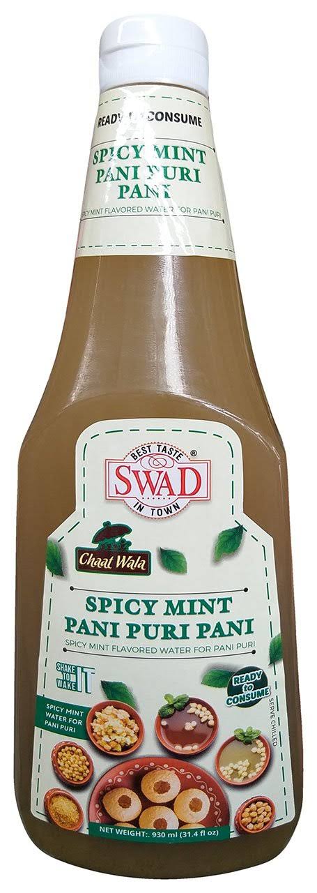 Swad - Spicy Mint Pani Puri Pani, 31.4 Ounces, (Pack of 1 Bottle)
