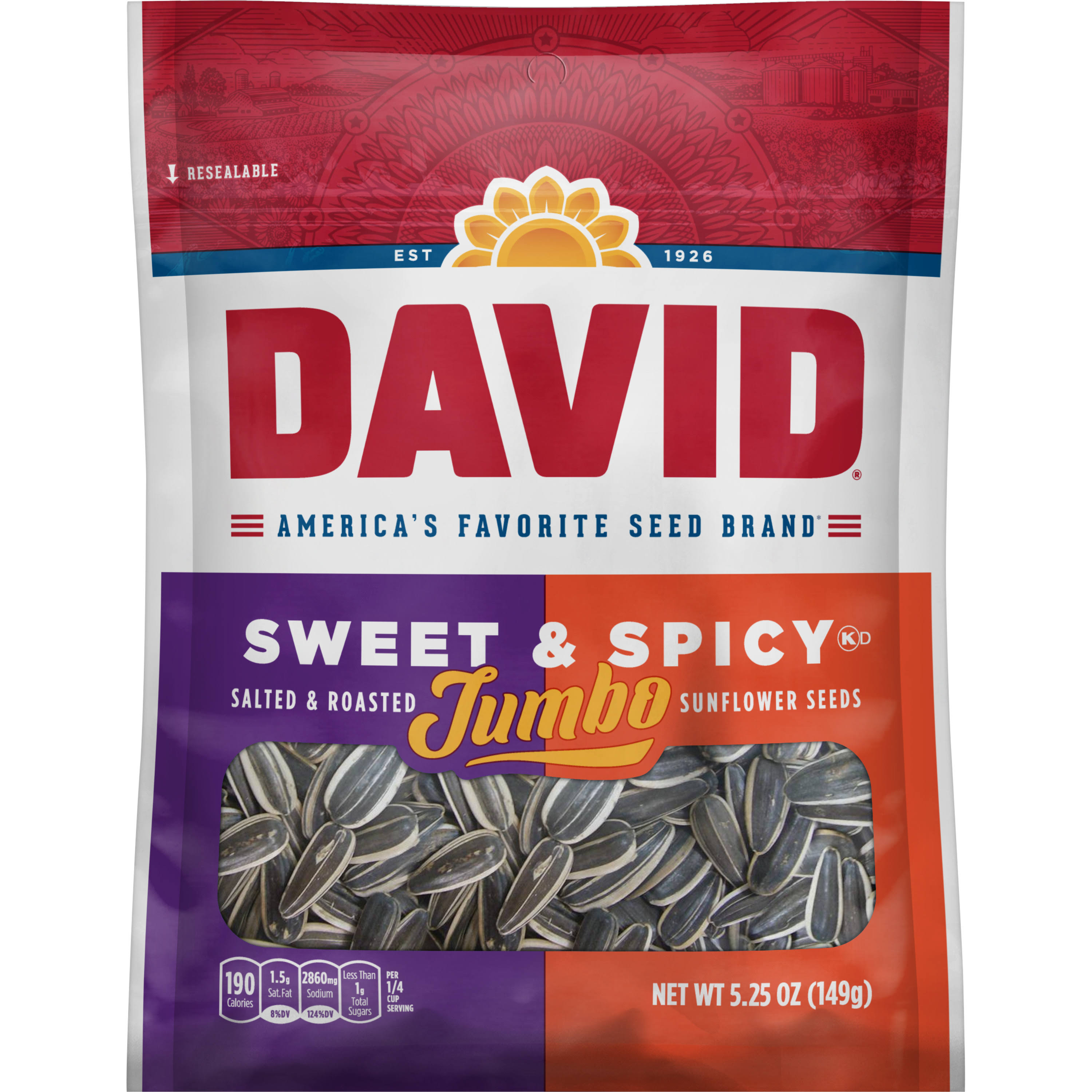 David Jumbo Sunflower Seeds - Sweet & Spicy, 5.25 Oz