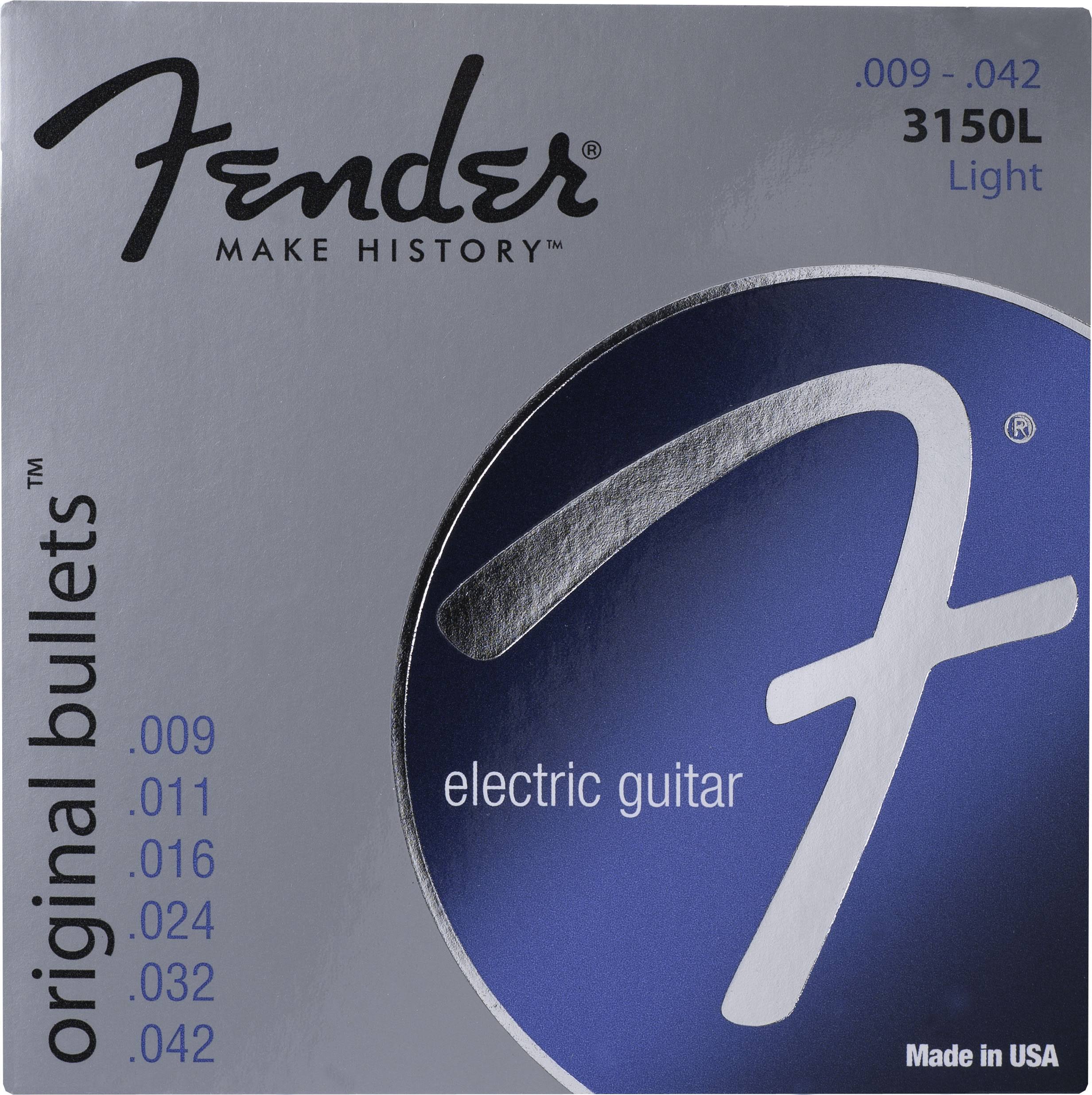 Fender 3150L Original Bullets Pure Nickel Bullet End Electric Guitar Strings - Light
