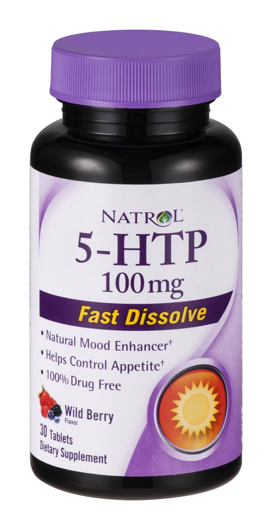 Natrol 5-HTP 100mg Fast Dissolve Dietary Supplement - Wild Berry, 30 Tablets