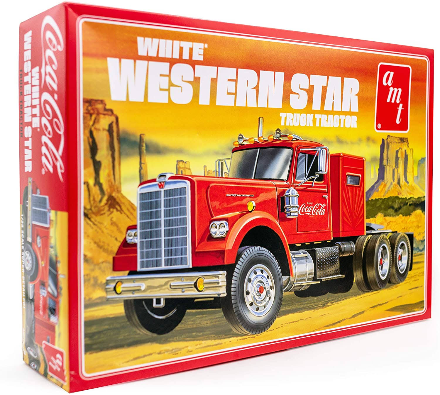 Amt Coca Cola White Western Star Truck Tractor Model Kit - 1/25 Scale