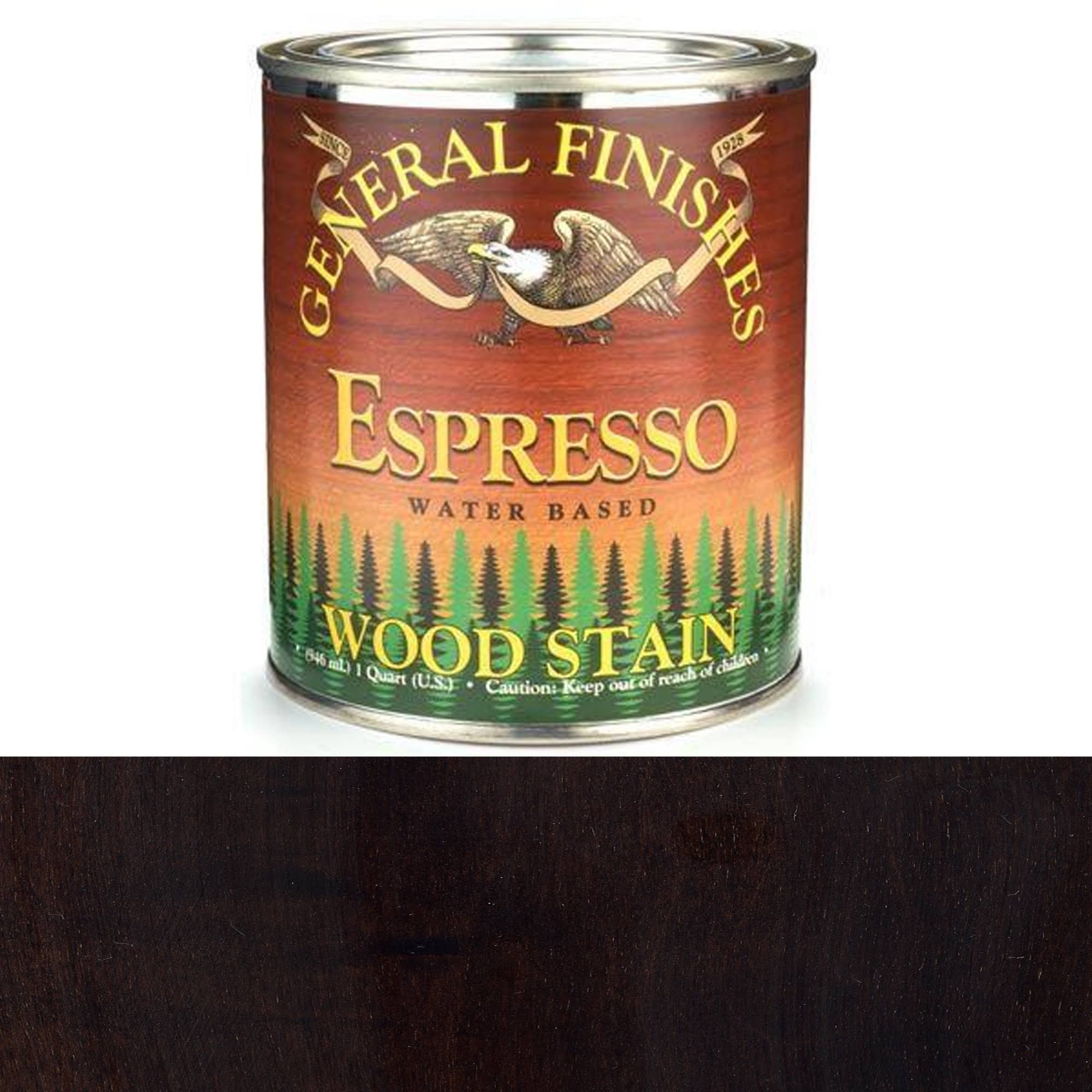 General Finishes Water Based Wood Stain - Espresso, 1 Quart