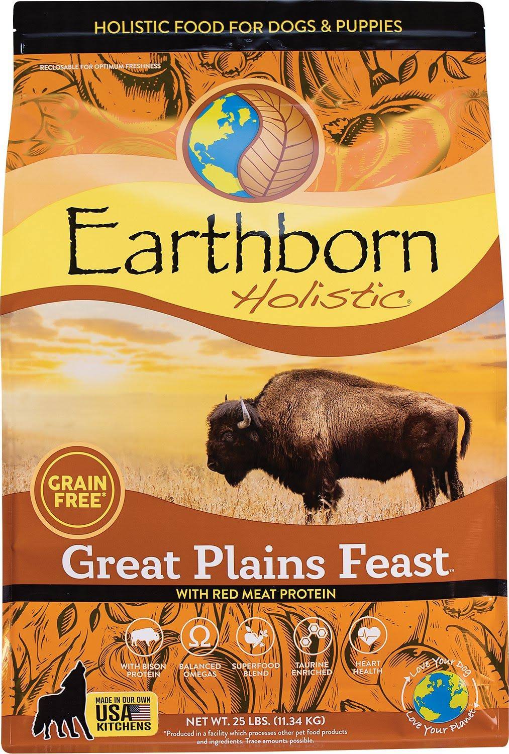 Earthborn Holistic Great Plains Feast Grain-Free Natural Dry Dog Food 25 lbs