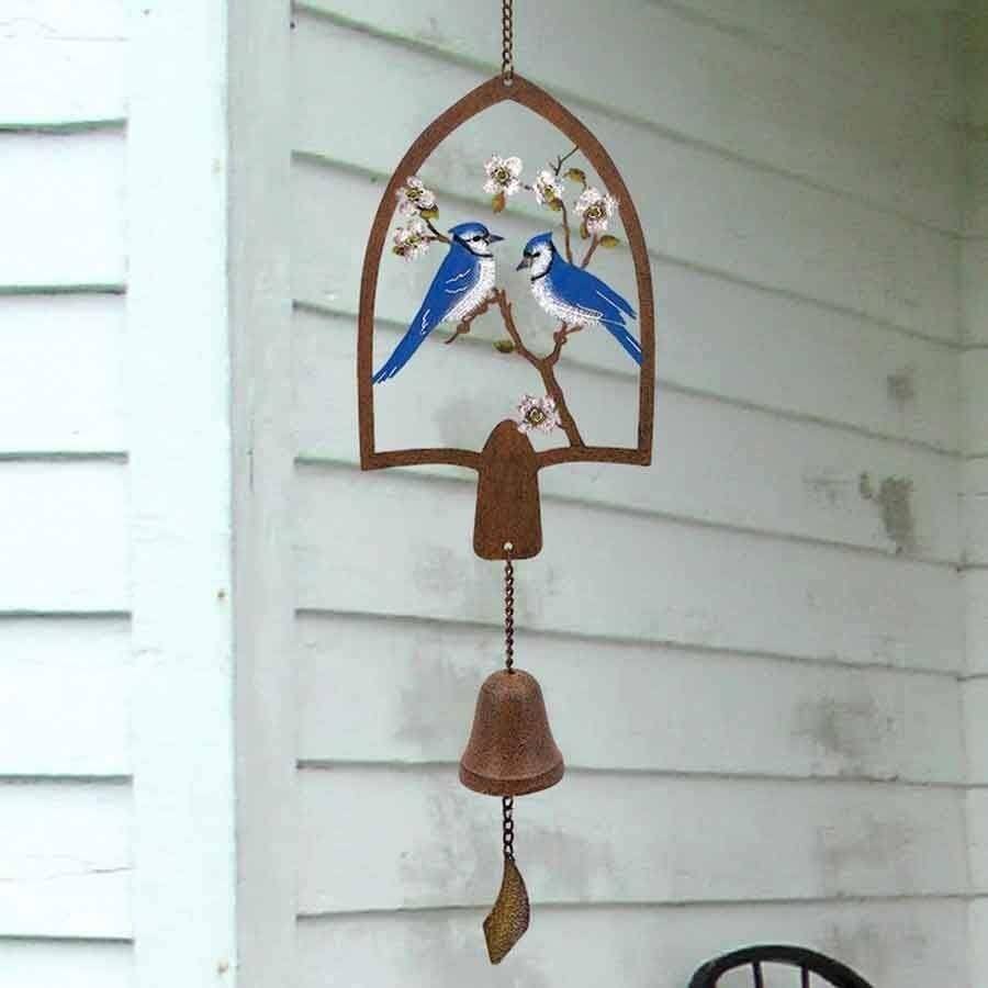 Panam Laser Cut Hanging Bell With Blue Jays