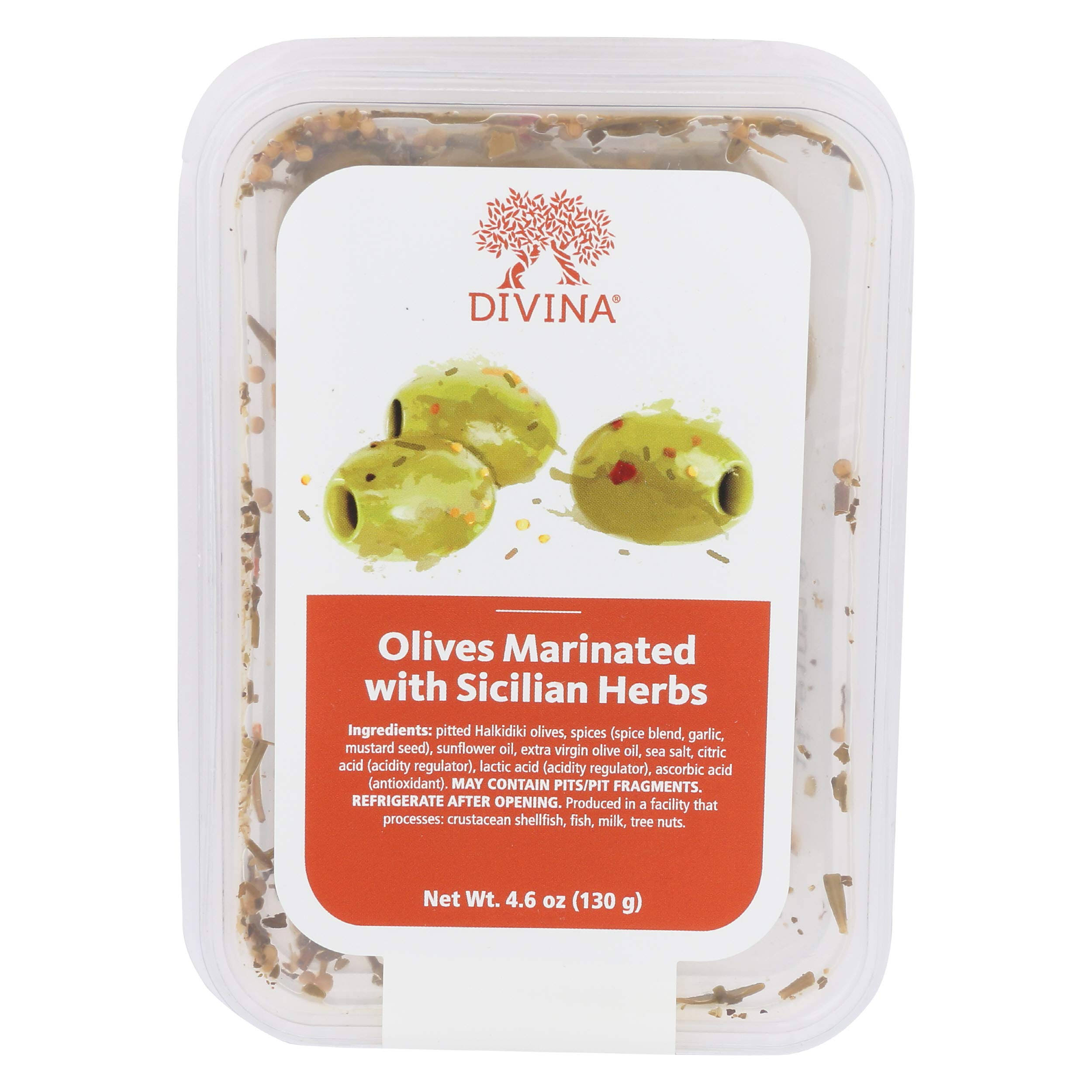 Divina: Olives Marinated With Sicilian Herbs, 4.60 Oz