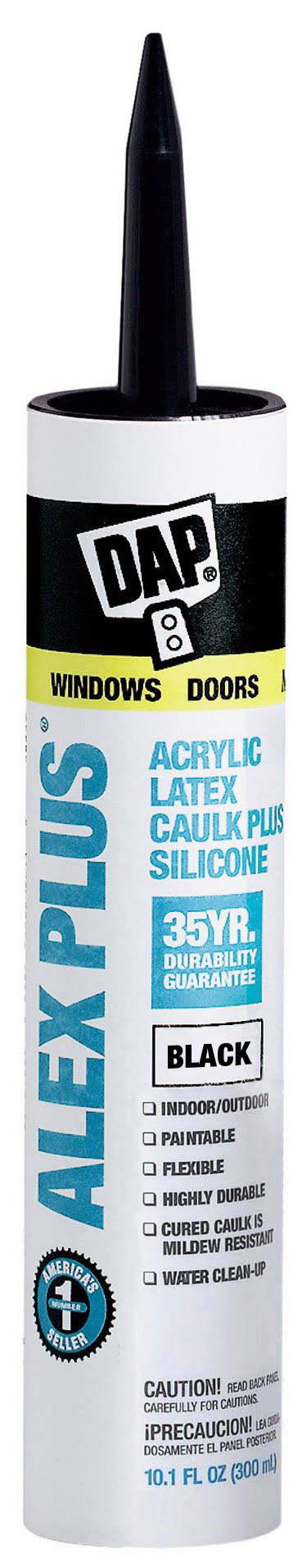 Dap Alex Plus Acrylic Latex Caulk with Silicone - Black, 299ml