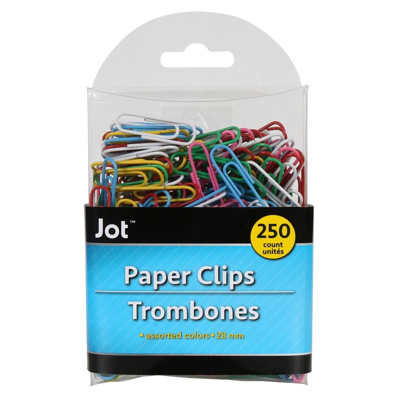 Jot Multicolor Plastic-Coated Paper Clips, 250-ct. Packs