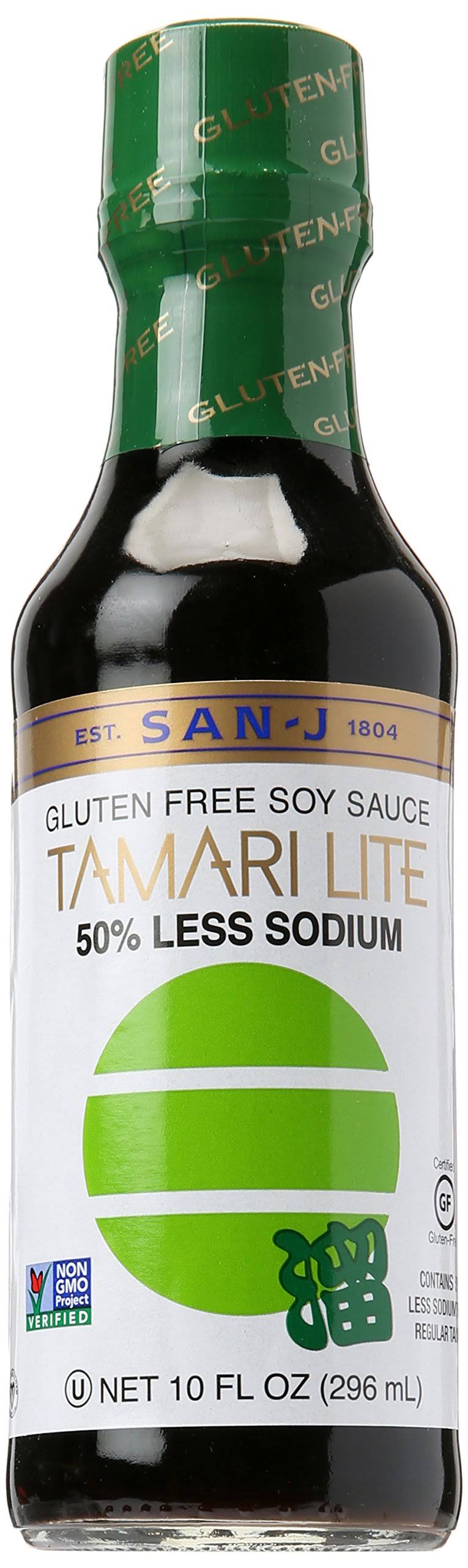 San-J Brewed Soy Sauce, Tamari Lite - 10 fl oz