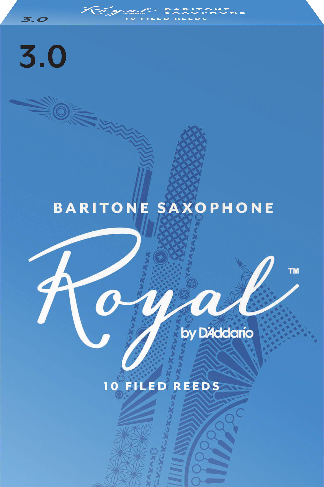 Rico Royal Baritone Sax Reeds - Strength 3.0, 10pk