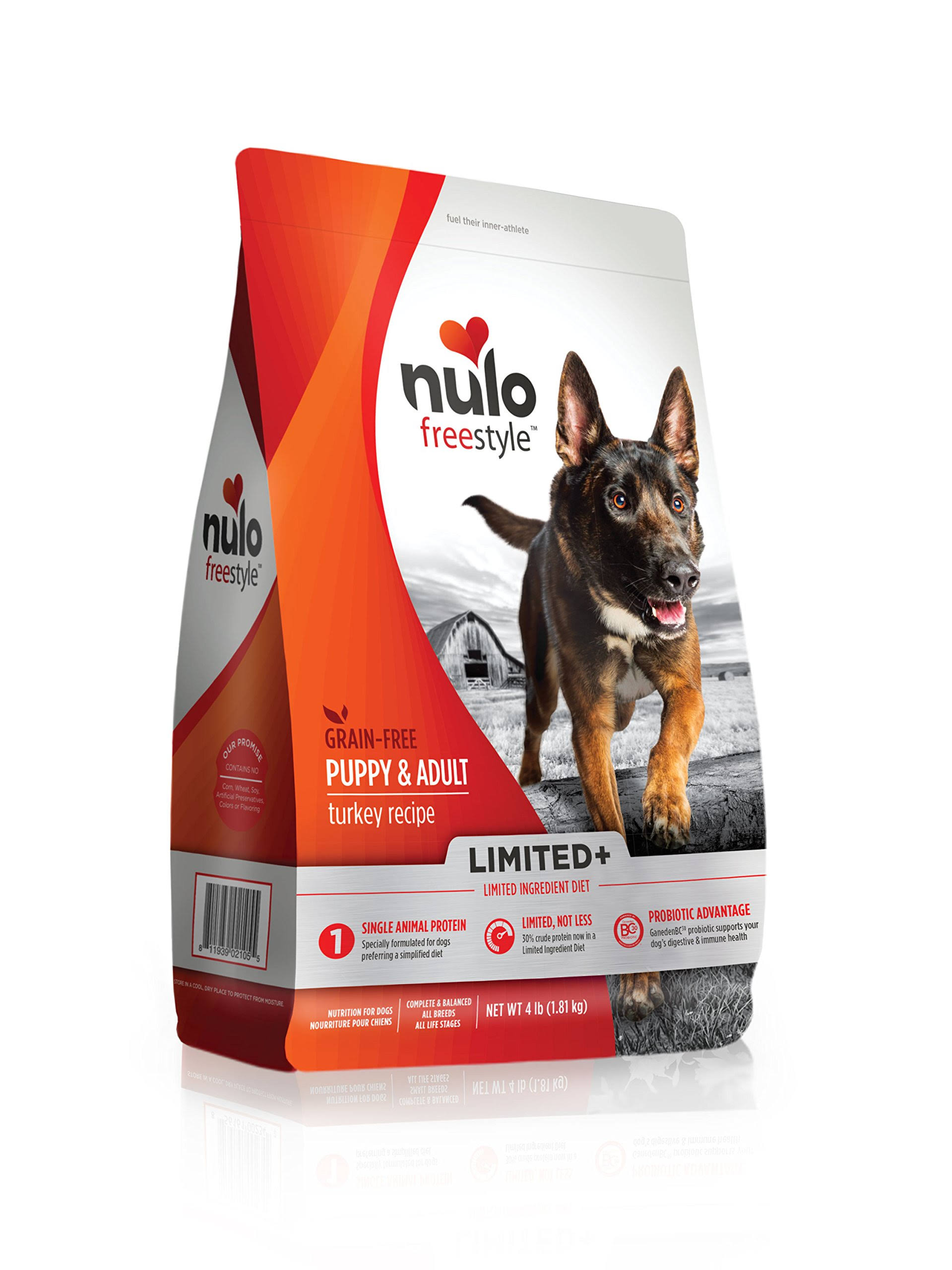 Nulo Dog Freestyle Limited+ Turkey Recipe Grain-Free Puppy & Adult Dry Dog Food, 4-lb bag