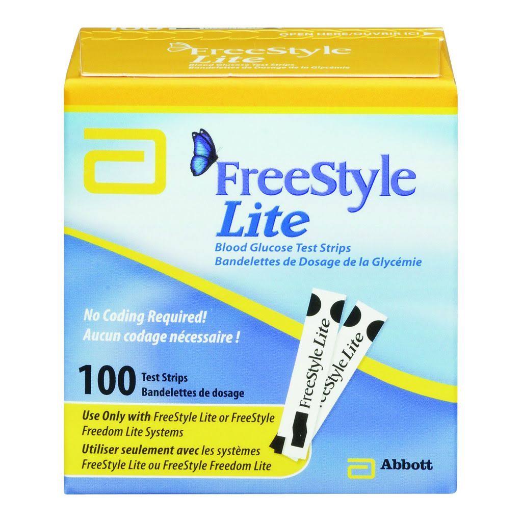 Freestyle Lite Diabetic Blood Glucose Test Strips - 100pcs