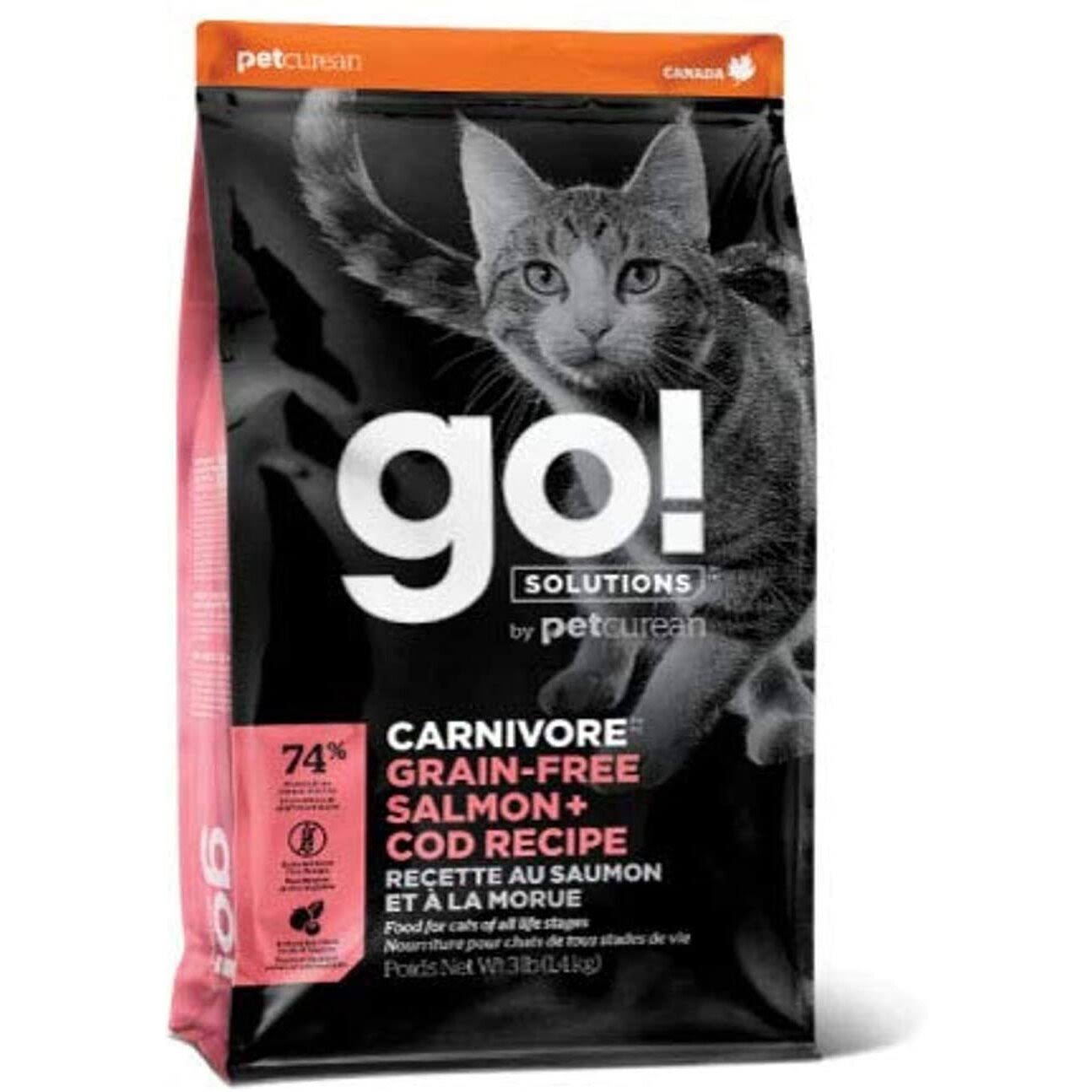 PetCurean go! Solutions, Carnivore Grain-Free Salmon + Cod Recipe 3lb Bag
